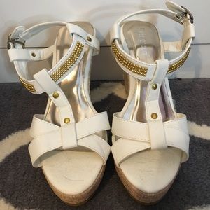 White and Gold Wedges